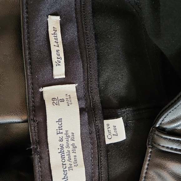 Abercrombie & Fitch Vegan Leather Pants Ankle Straight Ultra High Rise - Picture 12 of 12